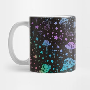 Mushroom Moon Pattern in Rainbow Mug